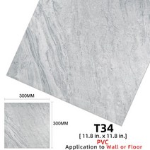 접찹식 대리석 바닥 데코타일 PVC 평면 모조 대리석 타일 바닥 스티커 30x30cm 자체 접착 3D 벽 방수 욕실, 13 Floor Sticker- T34