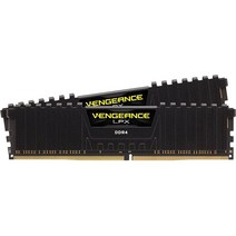 Cors에어 벤전스 LPX 32GB (2x16GB) DDR4 DRAM 2400MHz (PC4-19200) C14 메모리 키트 블랙 (CMK32GX4M2A2400C14), Black_32GB Kit (2x16GB) | 3000