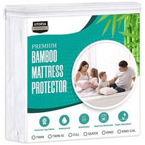 Utopia Bedding 방수 대나무 매트리스 프로텍터 (트윈) - 최대 38.1cm(15인치) 깊이까지 늘어남 5면 커버 부드럽고 통기성이 좋은 핏 스타일