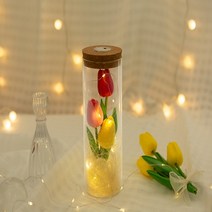 [ 아르띠콜로 튤립 led 꽃 무드등 ] 여성 여자 생일선물 꽃다발 조화 여자친구 꽃 기념일 졸업 선물, 믹스컬러튤립3송이