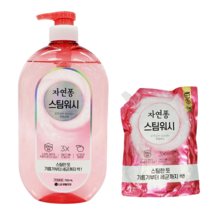 댕Ol몰 LG 자연퐁 스팀워시 설거지세제 주방세제 찌든때 750ml + 1리터 (애플향)
