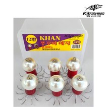 현진피싱 k3f khan 12발 연질바늘 쭈꾸미 애자 (6개입) 쭈꾸미볼 진주 야광 갑오징어 두족류, 1개