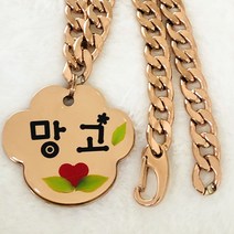 황금률 10kg 이상 대형견 중형견 써지컬 인식표 목걸이 폭 9mm체인, 실버, M, 실버