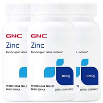 2+1 GNC 아연 Zinc 징크 30mg 100정 Zinc Gluconate 글루콘산아연 글루텐프리, 1개, 기본