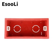 Esoili 화이트 품질 144mm * 67.5mm 내부 장착 상자 후면 카세트 154mm 72mm 벽 조명 터치 스위치 USB 소켓, 레드