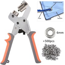 가죽 펀칭 펀칭기 펀치기계 가죽공예 도구 공구 wozobuy grommet tool kit grommet press 펀치 키트 grommet 기계 플라이어 handheld, 500개 6mm