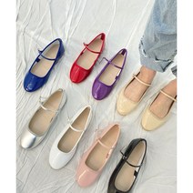 q22030 메리제인 플랫슈즈 여성 단화 로퍼 여자 신발 구두 심플 애나멜 슈즈 0.5cm