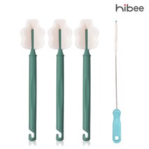 하이비 몽글이 텀블러 병 세척솔 롱와이드3p+빨대브러시1p(컬러랜덤), 6.올리브그린