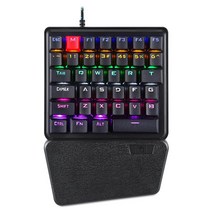게임용 키보드 게이밍 미니 키패드 k106 한 손으로 기계식 게임 왼손잡이 for mobile phone pubg gamer usb abs, 파란색 스위치