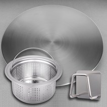 와이넷 싱크대 배수캡 커버 배수구 덮개 트랩 뚜껑 스텐 마개 (옵션 선택), 풀커버엣지+와이드거름망+스텐걸이, 1세트