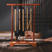 원목 서예 붓 거치대 브러시 보관함 붓글씨도구 걸이, C