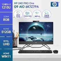 HP 240 ProOne G9 AIO 6K7Z7PA 12세대 i3-1215U 윈11홈 24인치 올인원 일체형 PC, i3-1215U/8GB/SSD512GB/윈도우11홈