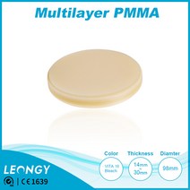 CAD/CAM Multilayar PMMA dental 98OP치과재료 치아보철 임시심미보철 Bar attachment 틀니소재 기능성 치과 전용 임시 크라운 렌차오미학적, 98OP, D4, 30mm