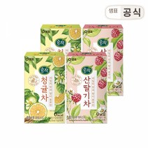 [샘표] 순작 청귤차 티백 20T 2개 + 산딸기차 20T 2개, 단품