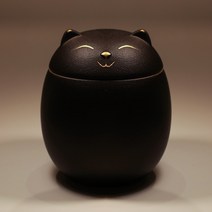 반려묘 화장 단지 애견 반려동물 장례용품 고양이 장례함 추모함 반려견 강아지 유골함 애완동물, 블랙캣캣(라지)(500ml)★