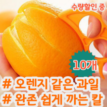 오렌지 자몽 레몬 레드향 천혜향 귤 과일 껍질 쉽게 까는 칼 필러 색상랜덤, 10개 (개당 899원)