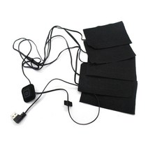 사무용 5In 1 USB 가열식 온열 패드 3 기어 장착 온도 조절 가능 방수 의류 조끼 재킷 히터 시트, 한개옵션0