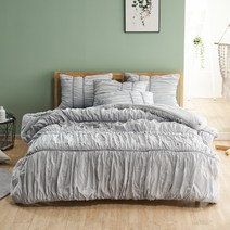 린이만물상 순면 이불 + 패드 + 베개커버 봄 가을 겨울 사계절 세트 퀸사이즈 프릴 침구