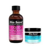 전문가용 네일 시스템 클리어 아크릴 파우더 액상 모노머 세트 미아 시크릿, 2 oz Powder + 2 oz Monomer