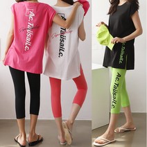 러브포텐 여름 트레이닝세트 나시 상하세트 루즈핏 엑티브 7부레깅스세트 여성용 [달콤디저트포함]