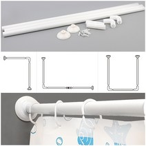공간분리 커튼압축봉 2단 매장피팅룸파티션 다용도실공간활용