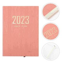 2023 다이어리 플래너 북 캘린더 노트 월간 일정 주간 저널 날짜 출석 계획 알림 연도 수업 계획 계획 위클리 회사생활 빈티지 1년 일기장, 분홍색