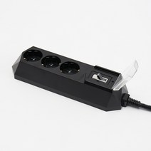 아이정 4000W 고용량 대용량 고전력 과부하차단 3구 블랙 멀티탭, 30CM