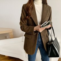 드레스날다 사심을담아 헤링본 테일러드 울 카라 자켓(outer1271)