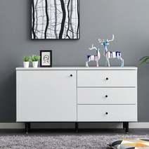 라떼 오크 화이트 북유럽 티비다이 TV 장식장 높은 거실장 1200 1800, 03.라떼 1200 서랍형 높은 거실장-화이트