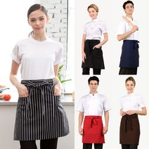 [쿡션] 허리 앞치마 / 카페 레스토랑 서빙 앞치마 / 바리스타 앞치마 / 패스트푸드 앞치마, 검정, FREE
