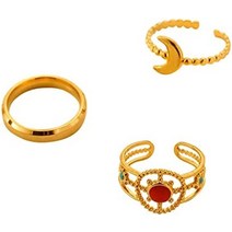 트렌드 반지 유럽과 미국의 새로운 국경 패션 십대 소녀를위한 간단한 스테인레스 스틸 반지 유행, 한 사이즈, 금