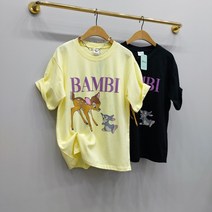 [무배]디즈니 밤비 라운드반팔티셔츠 2컬러