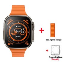 2Pcs/3Pcs/4Pcs ZD8 울트라 맥스 스마트 워치 2.08 "망막 스크린 시리즈 8 49mm 티타늄 합금 NFC ECG, 16 add Alpine Orange_01 2 PCS