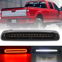 19992016 포드 F250 F350 슈퍼 듀티 9503 레인저 레드 LED 스트로브 후면 3번째 브레이크 센터 하이 마운트 스톱 램프 화이트 카고 라이트 키트 유로 스모크 렌즈