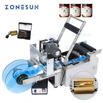 라벨기 시약 머신 병 라벨 가성비 앰플 자동 산업용 ZONESUN ZS-MT50D 라운드 라벨링 기계 어플리케이터 날짜 프린터 자체 접착 디스펜서, [02] Aluminum Alloy, [01] 220V