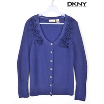 빈티지/ DKNY 가디건/여성S/면혼방/니트/스웨터/9397y2