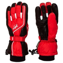 NEW $150 Leki 여성s Sierra S Goretex Leather 스키 장갑 겨울 Ladies Red Black, EUR 7 - USA SM/MED