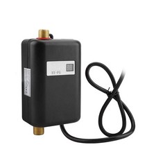 전기 온수기 3800w 전기 온수기 디지털 순간 탱크리스 온수 난방 주방 욕실 샤워 물, 검은색, 영국 플러그