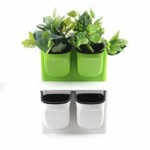 벽화분 벽걸이화분 수경재배 플라스틱화분, 화이트, 1개