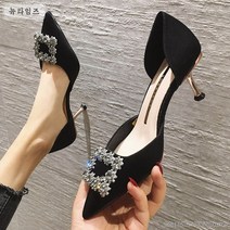 새틴 큐빅 스틸레토 편한여자구두 여자정장구두 큐빅구두 여자구두 스틸레토힐 여성구두