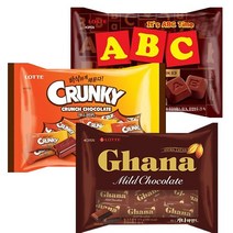 [롯데제과] 가나/크런키ABC초콜릿 대용량 3개, 2.미니 크런키 171G 3개, 171g