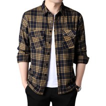 남성용 깅엄 체크 긴팔 셔츠 하늘비즈 A13 D781Q999