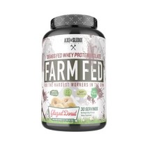 단백질 프로틴 Axe & Sledge Supplements Farm Fed Grass-Fed Whey Protein Isolate Digestive Enzymes 22 Gram, Glazed Donut