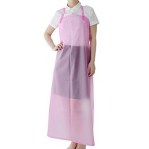 데코에버 반투명 방수 앞치마 목걸이형 90x115cm, 핑크, 1개