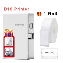 바코드 라벨 프린터 운송장 택배 감열 네임스티커 프린터NiiMbot-B18 휴대용 미니 무선 감열식 프린터 리, 02 B18 and 1W Label