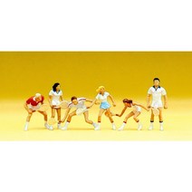 Preiser 10078 디오라마 미니어처 테라리움 테니스 선수들 6명 세트 사람 피규어 모형 1:87 사이즈