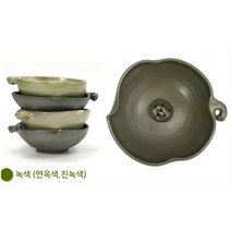 자연가습 옹기수반 가정용 관상용가습기 꽃꽂이 미니수반 미니옹기수반 매장 카페 인테리어 이조전통옹기, 녹색