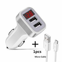 5V USB 자동차 충전기 D 스크린 스마트 자동 아이폰 7 삼성 Xiaomi 자동차 휴대 전화 충전기 자동차 충전기, 06 micro charger