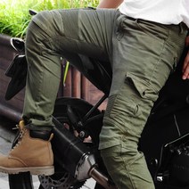 GLOVEO 오토바이 청바지 카고바지 워싱진 라이딩진 바이크진 슬림핏, 03_카고바지, 카키, L(32)