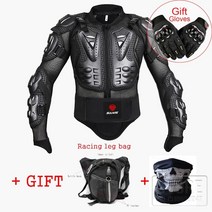 오토바이자켓 바이크 동호회 오토바이 갑옷 거북이 재킷 남성 낙하 저항 전신 모토 크로스 오프로드 레이싱 재킷 여성 + 다리 가방 + 모토 장갑, 빨간색, m